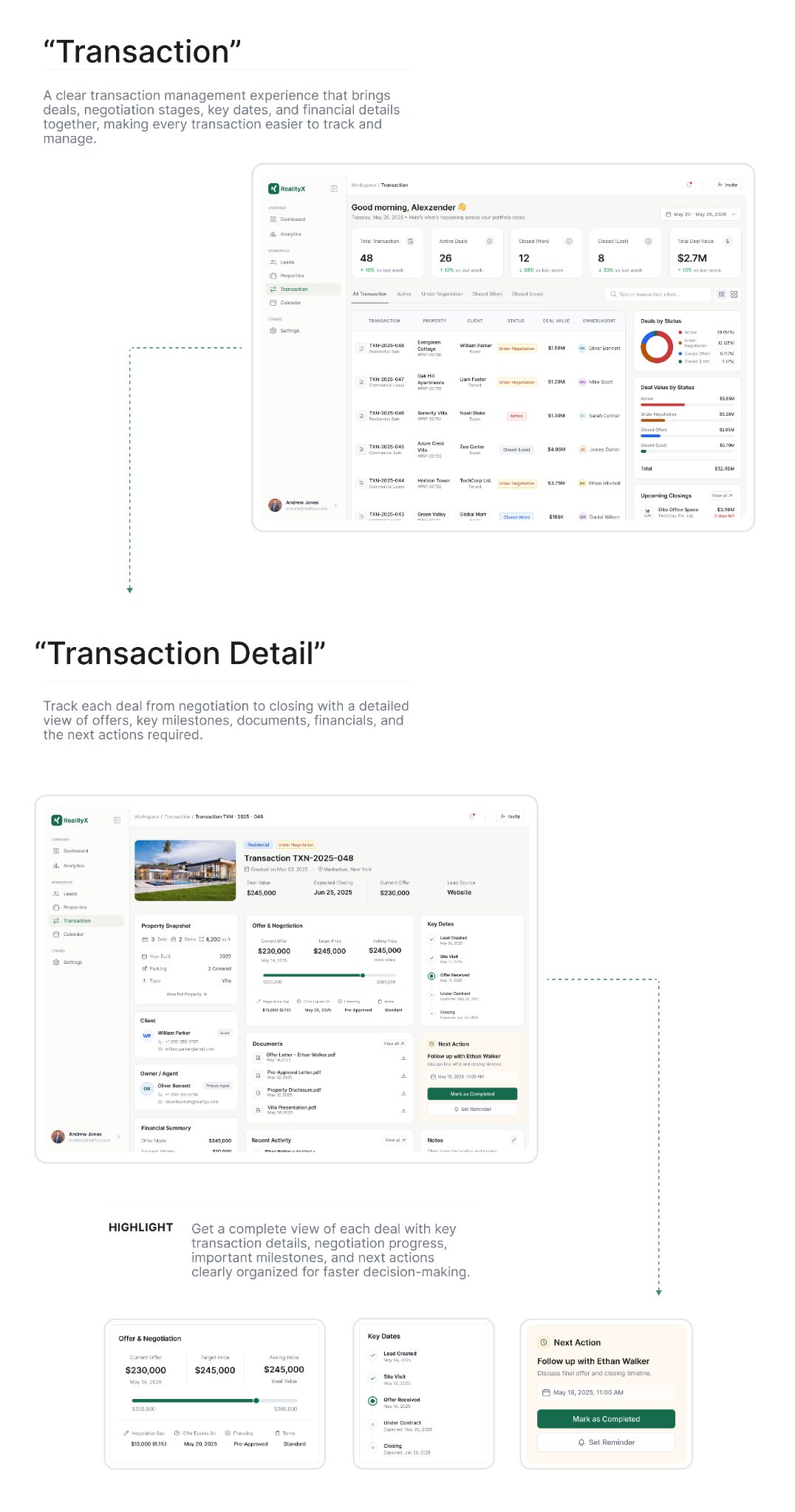 RealityX — Transaction